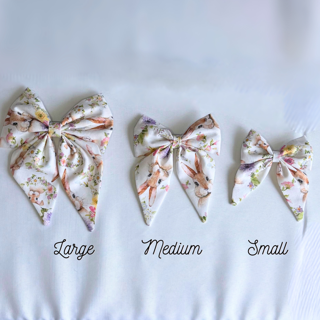 Handmade Hair Bow – Cotton Bow Clip for Women & Girls (Multiple Sizes)