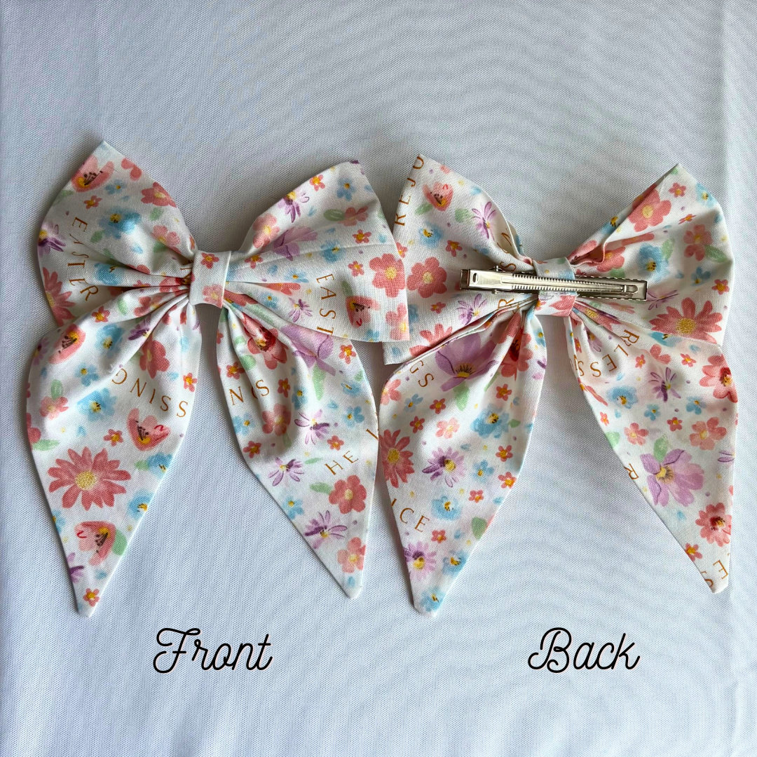 Handmade Hair Bow – Cotton Bow Clip for Women & Girls (Multiple Sizes)