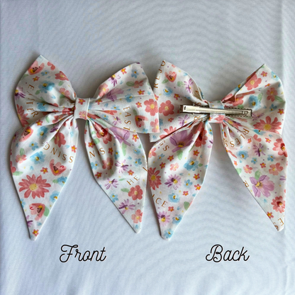 Handmade Hair Bow – Cotton Bow Clip for Women & Girls (Multiple Sizes)